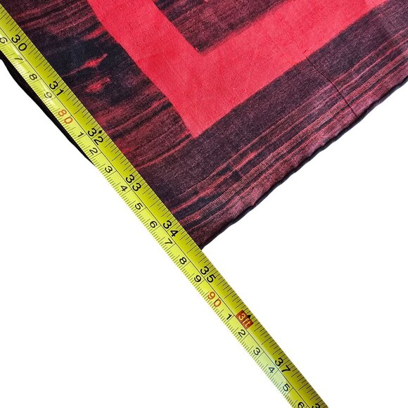 Vintage Thai Silk Elephant Scarf Vibrant Red & Black Design Taiwan - Picture 12 of 16